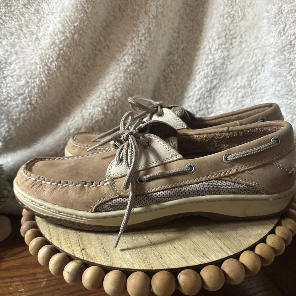 Boat Shoes, Sperry Top Sider Flats Lace Up Brown Leather Men's 11 M